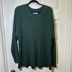 Sonoma Long Sleeve Cutout Knit Sweater Size XXL Green